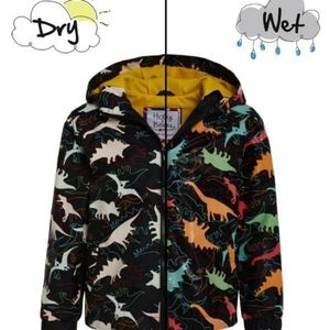 NWT Holly & Beau color-changing dinosaur raincoat, size 3-4